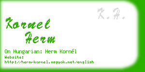 kornel herm business card